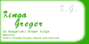 kinga greger business card